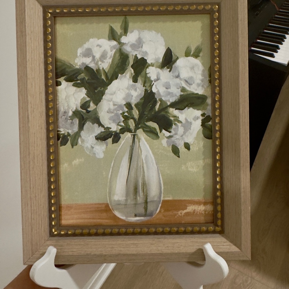 Elegant White Floral Framed Art
